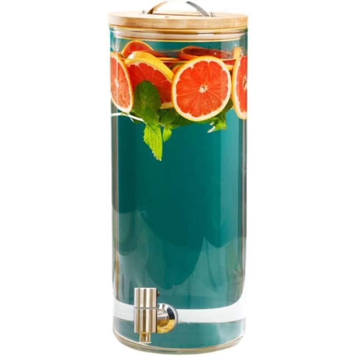 Distributeur Boisson Verre Nerthus 8L - Robinet Inclus - Idéal Fêtes Et Barbecues