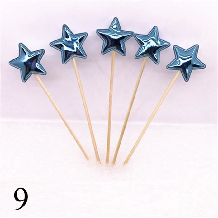 Coriver 75 Pcs Cupcake Toppers Étoiles Coeurs Couronnes Joyeux Anniversaire - Décoration Pailletée