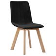 Lot de 4 chaises de salle à manger - Style scandinave -Chaise de cuisine - Noir Tissu-1