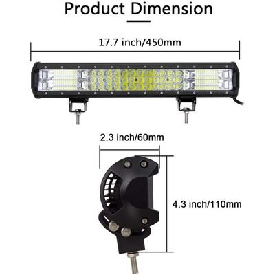 SKYWORLD 45 cm 252W Phare de Travail LED triple rangée Barre LED Projecteur Spot Flood Light bar pour Feux Diurne lumière off road lampe Feu de recul Camion Remorque 4x4 Tracteur 12V 24V 
