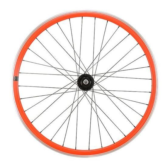 Roue fixie 700 ar ecrou axe plein jante rouge mach1 430. moyeu