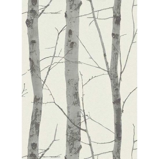Téléchargement gratuit Images Papier Peint Motif Bouleau Effet Brillant Non Tisse Blanc Gris dernière salutations