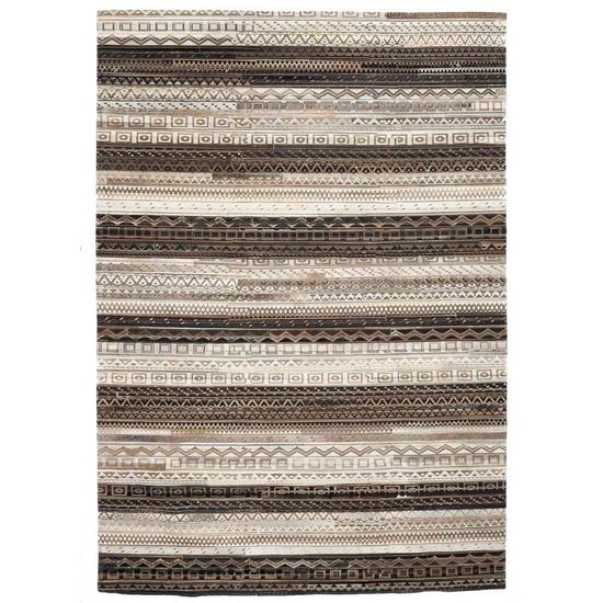 Tapis En Cuir De Vache Naturel - Marron Foncé - OG-298 (185 X 135 Cm)