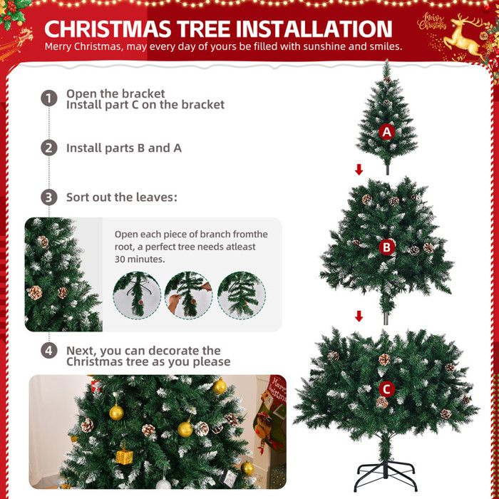 Branches De Sapin Artificiel Avec Pommes De Pin – Lot De 4, 36 Cm, Réalistes, Pour Décorations Noël Ou Mariage