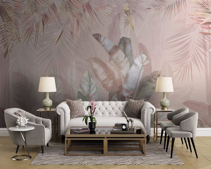 Papier Peint Panoramique 360x250cm 3D Effet Jungle Tropical Feuilles ...