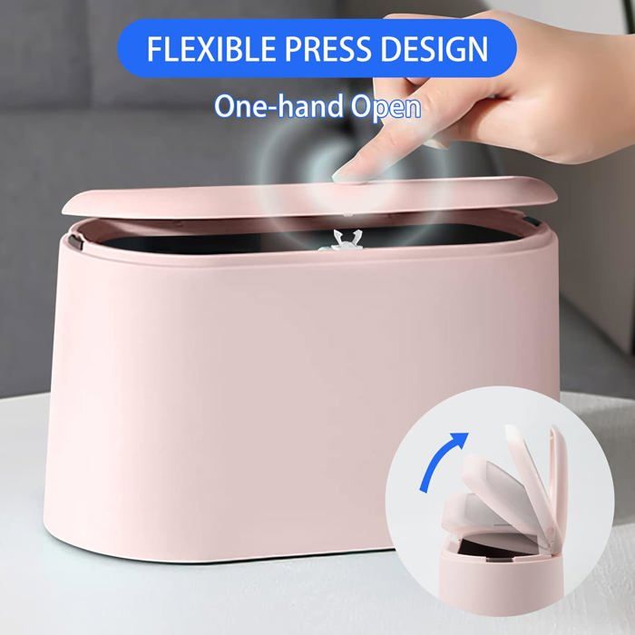 Une Poubelle De Bureau Avec Couvercle, Mini Type à Bouton-poussoir