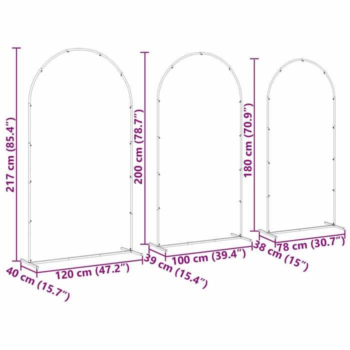 [92485]Arche de mariage 3 pcs Doré Acier,Poids:7.25 Kg - Cdiscount Jardin