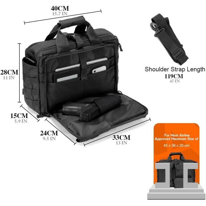 Sac Bandoulière Tactique Homme HUNTVP - Nylon 900D - Multi-Poches - Taille 25x18x10cm - Neuf