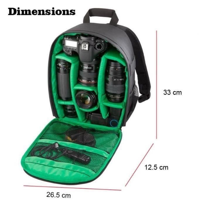 BAGSMART Grand sac à dos étanche pour appareil photo DSLR/SLR