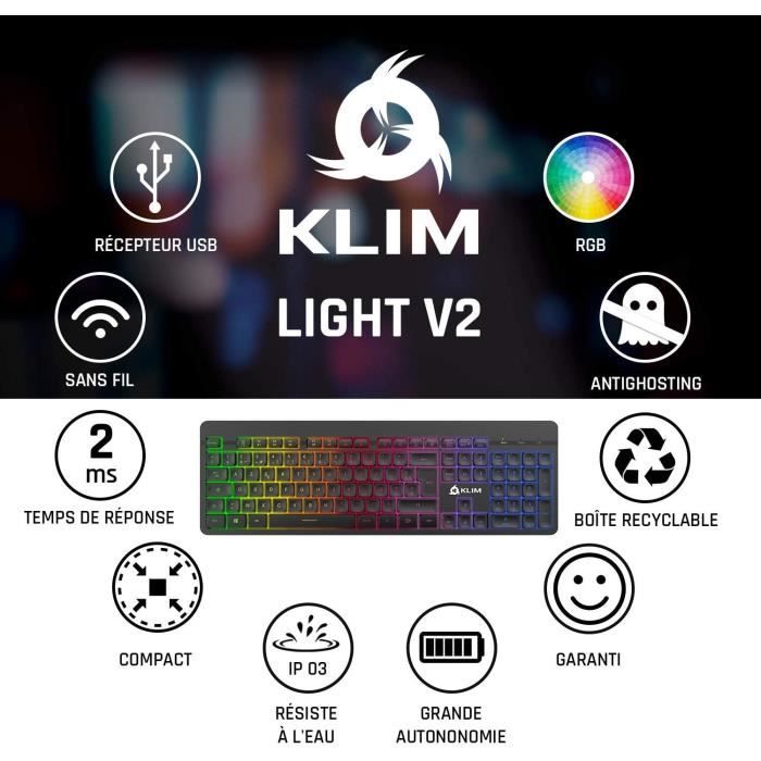 Light V2 Clavier sans Fil AZERTY - Nouveauté 2023 - Fin, Discret ...