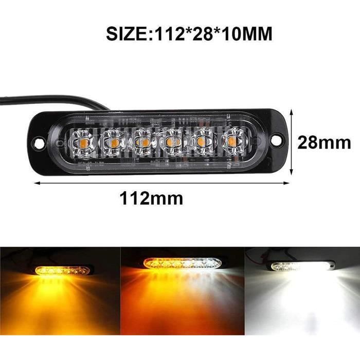 Lumières Stroboscopiques Solaires - 4 Pièces Avec Détecteur Vibration, Pour Chantier, Moto, Sécurité Véhicule
