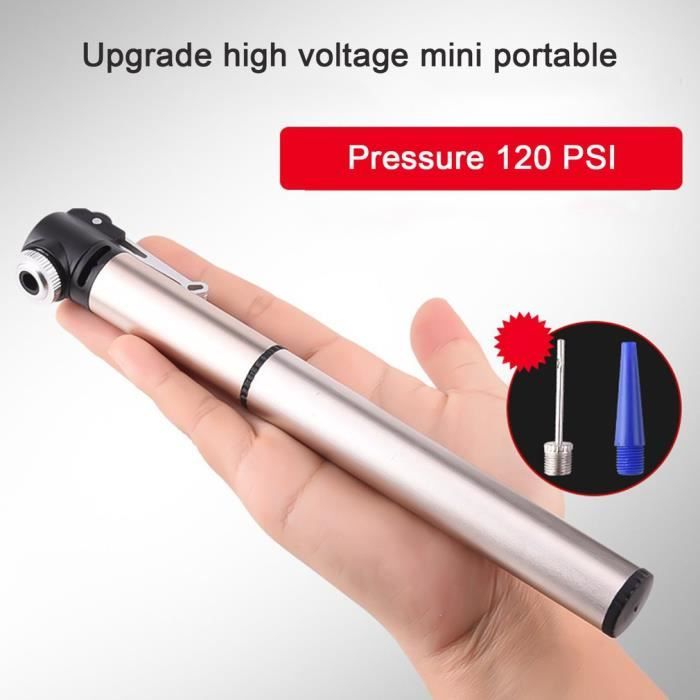 WIIYENA Mini Pompe à Vélo Portable – Alliage Alu 120 PSI, Légère Et Compatible Toutes Valves (Presta/Schrader)
