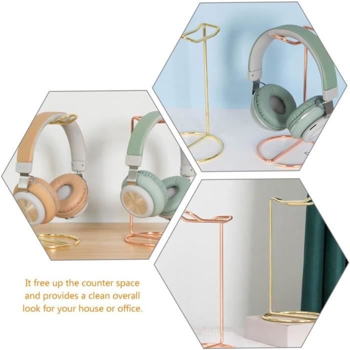 Écouteurs de bureau Support de casque créatif Table classique for écouteurs Barre de support en aluminium permettant d'économiser de l'espace Support de casque for bureau (Couleur: Rose, Taille: 10