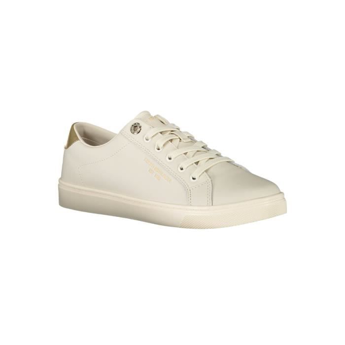 TOMMY HILFIGER Baskets Sneakers Femme Beige Textile SF8289 Beige