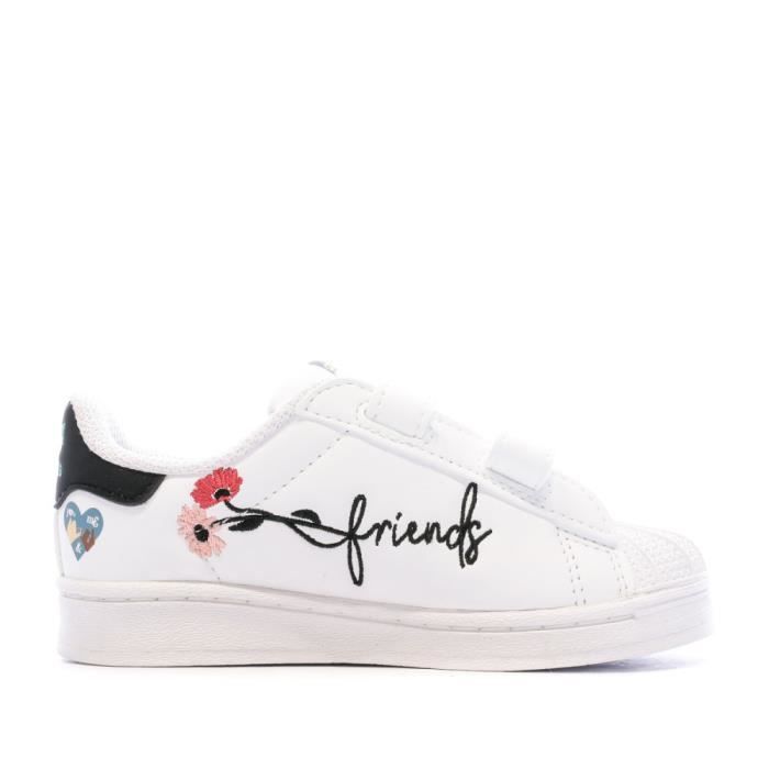Baskets Blanches Fille Adidas Superstar Pure Cf Blanc Cdiscount