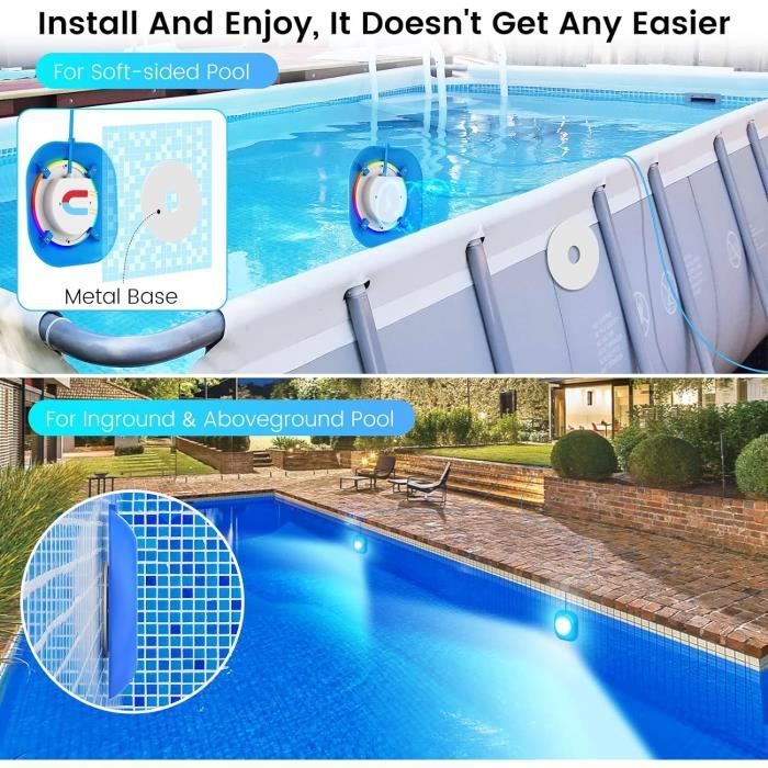 LyLmLe Eclairage Piscine LED 40W Double Lumière pour Piscine Géante
