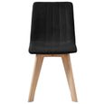 Lot de 4 chaises de salle à manger - Style scandinave -Chaise de cuisine - Noir Tissu-2