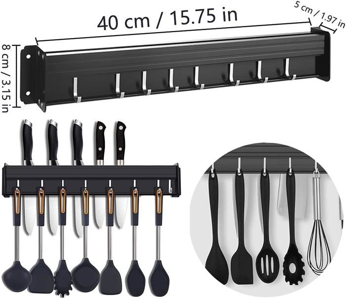 Porte-couverts Mural Sans Perçage – Gain De Place, étanche, Design Rotatif – Idéal Pour Ranger Cuillères, Couteaux, Fourchettes