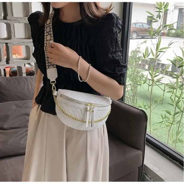 Sac Banane Femme Chic en Cuir PU Sac Bandouliere Femme a Carreaux Petit Sac a Main Femme Bandouliere Reglable Sac a Bandouliere Cdiscount Bagagerie Maroquinerie