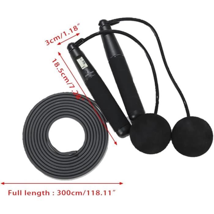 Corde à sauter ergonomique et légère de 3 mètres pour training cardio