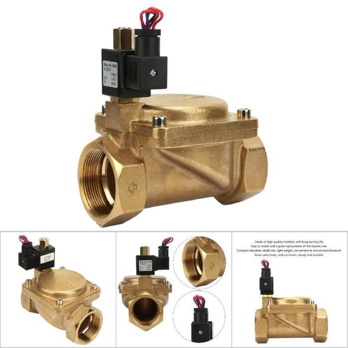 Vanne électromagnétique Pour Eau 0.8MPa Électrovanne En Laiton SWAWIS, Lot De 2 – 1/2, NC 230V AC – Pour Contrôle D'eau, Pression Max 0,8 MPa électrovanne Laiton 1/2