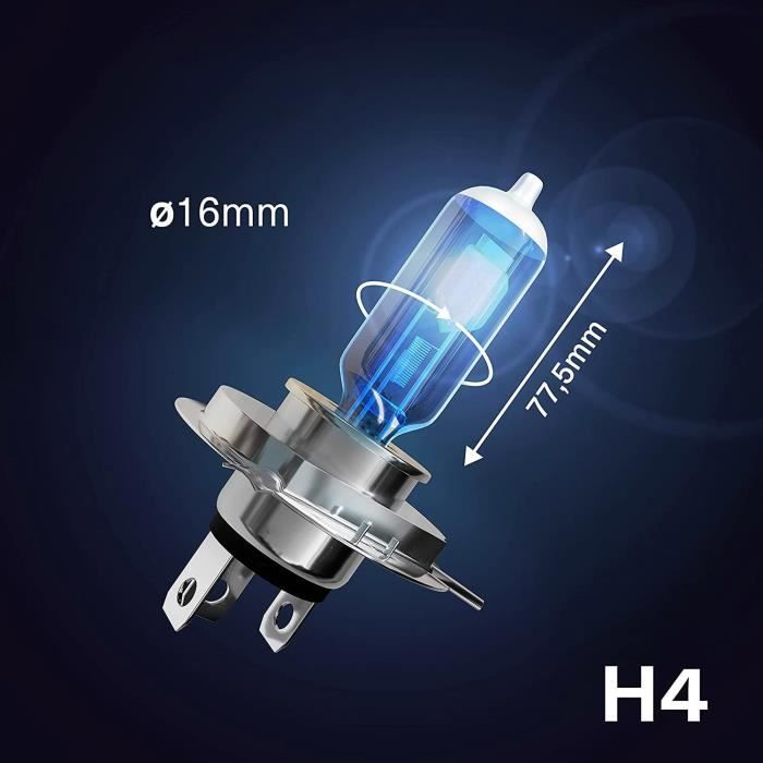 Ampoule H7 Super blanche pour phare de voiture au xénon HOD, 100W
