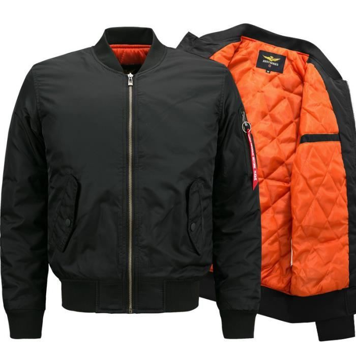 Blouson Homme KJEHOME Grande Taille Bombers Noir Noir Cdiscount Pret a Porter