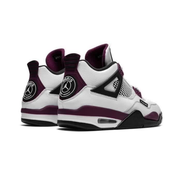 Baskets Air Jordanx 4 Chaussures PSG Neutral Grey Bordeaux pour