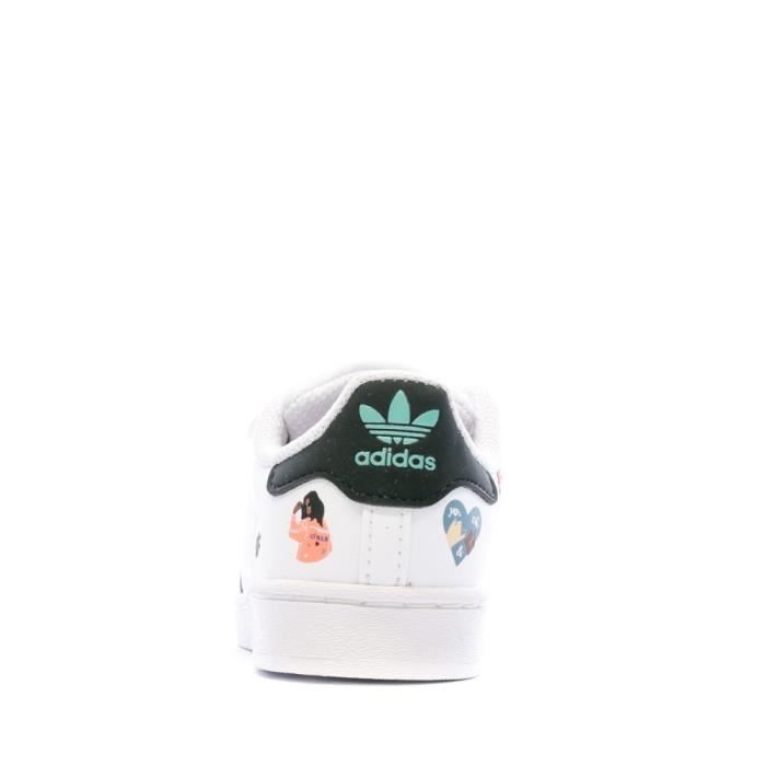 Baskets Blanches Fille Adidas Superstar Pure Cf Blanc Cdiscount Chaussures