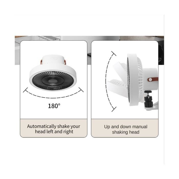 Ventilateur De Cuisine Domestique À Double Usage, Ventilateur Mural Rechargeable Ventilateur De Bureau Pliable À 90 °, Venti[H6851] - Bricolage