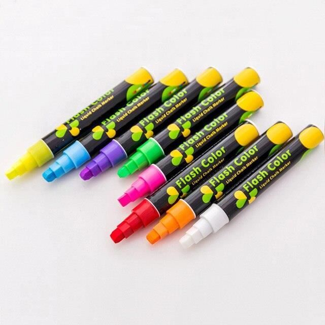 Stylo à craie liquide effaçable sans poussière, stylo pour tableau blanc,  surligneurs de graffiti, stylo marqueur d'art multi-documents, écriture de  tableau LED - AliExpress