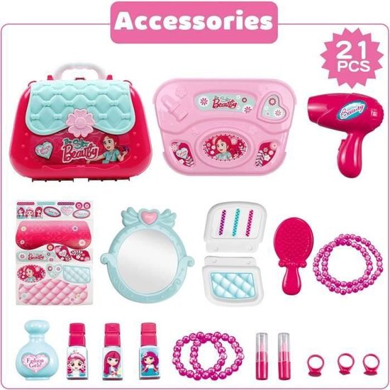 Coffret Maquillage Enfant Avec Sac étoile – Palette, Pinceaux, Téléphone, Faux Maquillage, Dès 3 Ans