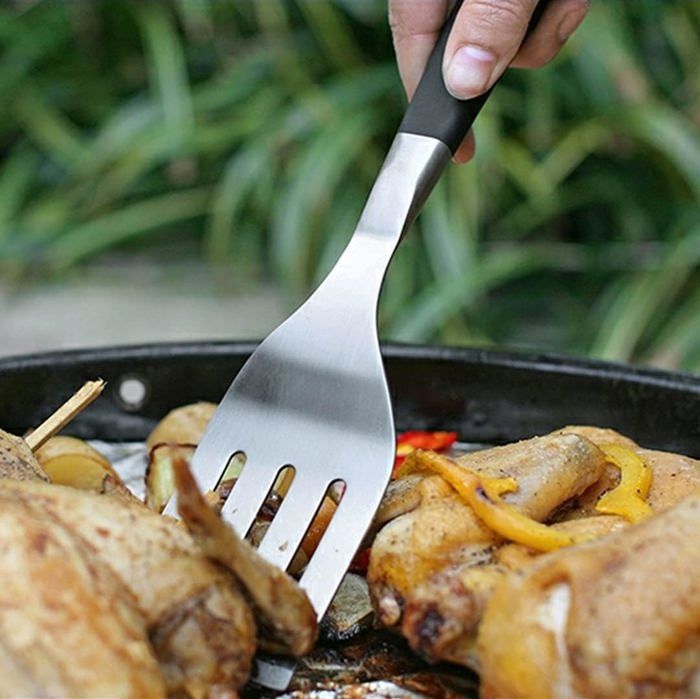 Cook'in Garden - Fourchette à Barbecue Aimantée En Inox Avec Manche Soft Touch - Accessoire Barbecue Et Plancha 40,7 X 3,5 X 2,5 Cm
