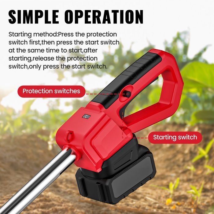 Motobineuse Électrique 21V Sans Fil 550W - Cultivateur Jardin 4 Lames 10cm X 10cm Léger