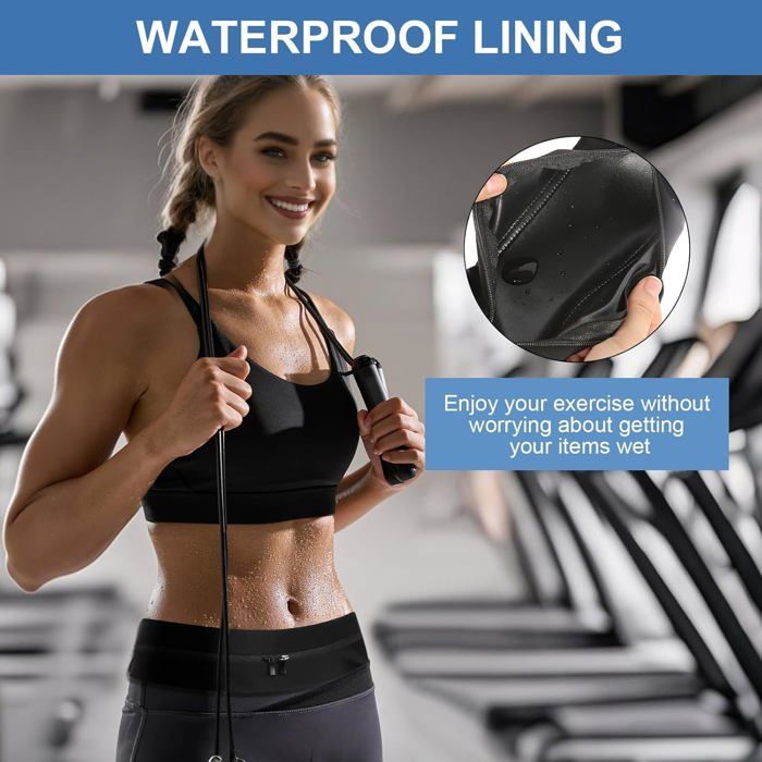 Ceinture De Sport Unisexe - Nylon Réglable 70-120 Cm - 4 Poches Anti-transpiration - Course, Randonnée, Voyage - 7