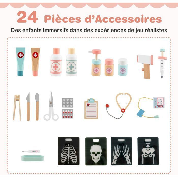 Mamabrum Cabinet de médecine en Bois XXL - Docteur Set avec Accessoires, Enfants 3+ | Accessoires Médicaux Réalistes, Développement Imaginaire et Compétences Manuelles, Jeu de rôle Jouet Mamabrum Cabinet de médecine en Bois XXL - Docteur Set avec Accessoires, Enfants 3+ | Accessoires Médicaux Réalistes, Développement Imaginaire et Compétences Manuelles, Jeu de rôle Jouet