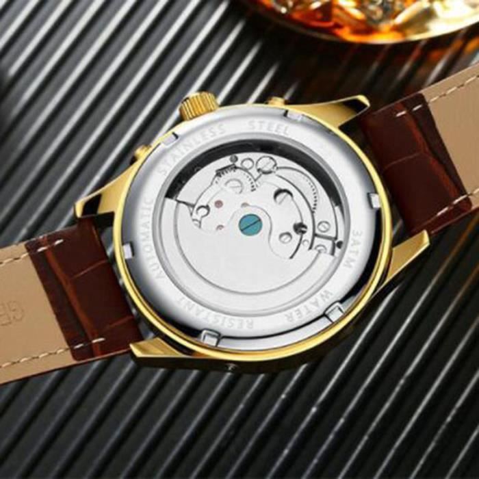 Montres Hommes KINYUED authentique automatique creux tourbillon hommes montres m caniques Cadran blanc