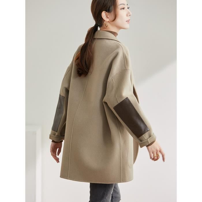 Manteau Haut de gamme manteau en laine femmes 2020 nouveau automne hiver court double face cachemire double boutonnage Type Black Blanc Cdiscount Pret a Porter