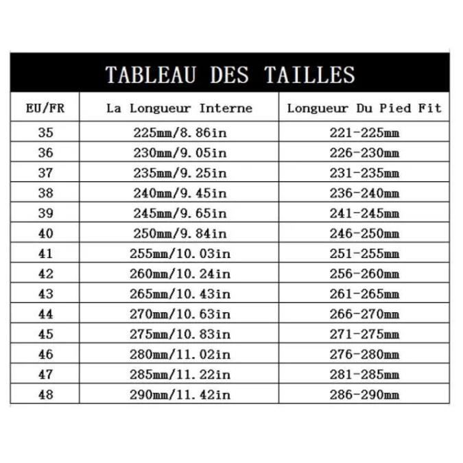 Tableau online grandeur chaussure
