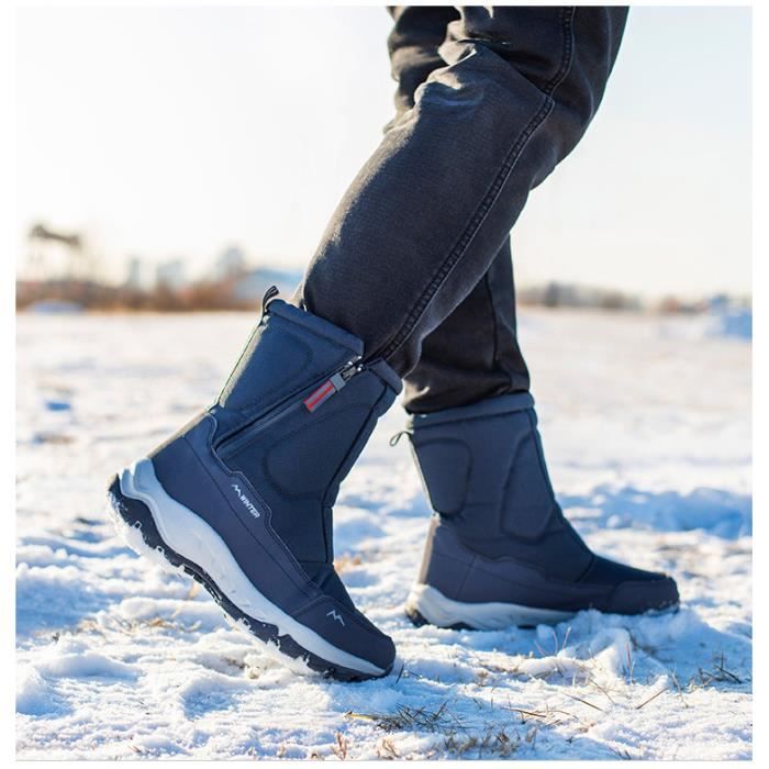 Bottes de neige chaudes et imperméables pour l'hiver 2022 Bleu