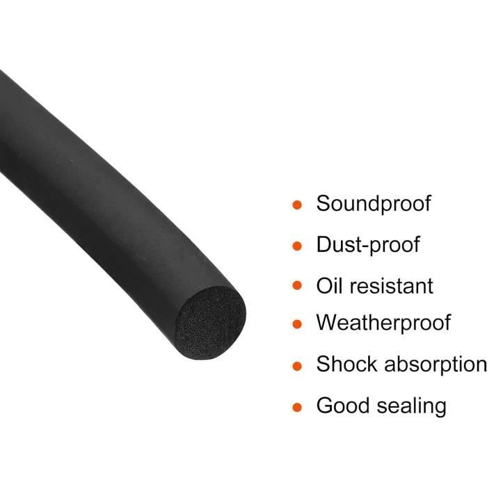 Sourcing Map Caoutchouc Mousse Joint étanchéité, 4mm Diamètre X 10m Long Rond EPDM Caoutchouc Décapage Pour Bricolage Joint, Entrepôt, Tampons, Mousse
