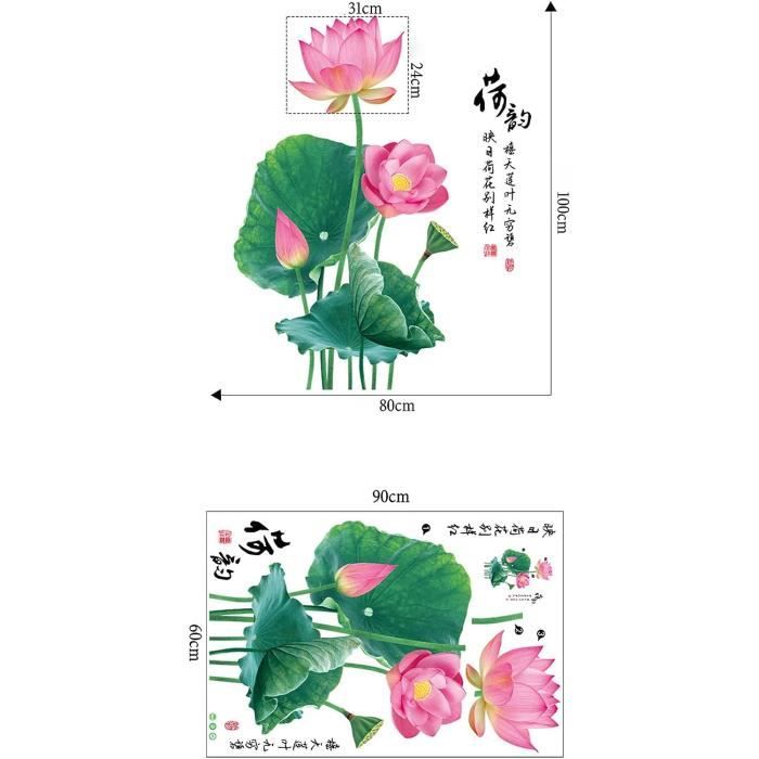 Sticker mural tatouage autocollant Fleur de lotus stickers floraux