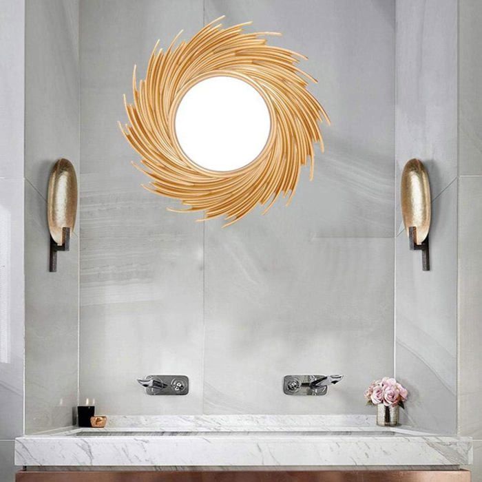 Miroir Rond Mural Design Tulup - Diamètre 50 Cm, Sans Cadre, Style Moderne Pour Toutes Les Pièces, Neuf