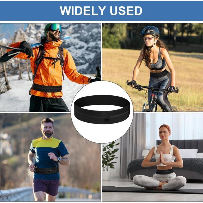 Ceinture De Sport Unisexe - Nylon Réglable 70-120 Cm - 4 Poches Anti-transpiration - Course, Randonnée, Voyage - 14