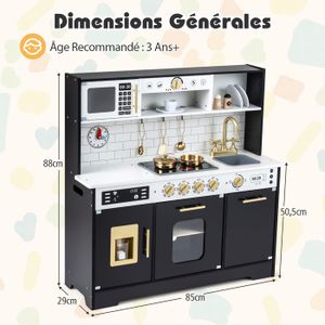Grande cuisine en bois Pink Play/ éclairage et effets sonores FR