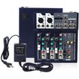Console de mixage professionnelle à 4 canaux avec table de mixage pour Bluetooth US Plug 110-240V-0