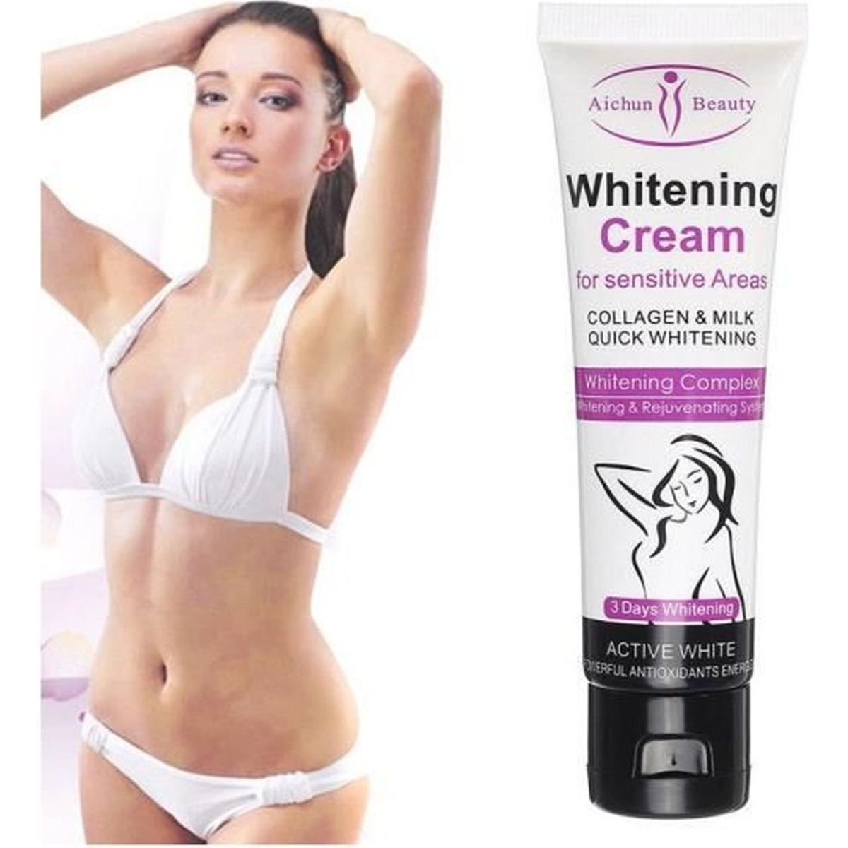 Crème Blanchissante Peau Noire éclaircissante Corps Pied et Mains Whitening Cream Pour Parties