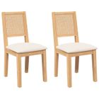VIDAXL Brun Lot de 2 Chaises à manger coussins - design ergonomique - bois massif caoutchouc - cadre en bois Maximum 110 kg @EU6921640