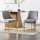 WAHSON OFFICE CHAIRS Wahson Chaise Salle à Manger Lot de 2 Chaise de Salle à Manger en Velours, Chaise de Cuisine avec Pied Doré et Coussin Épais, Gris