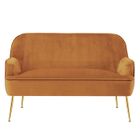 BAÏTA Canapé droit MARCELINO fixe velours rouille - Orange